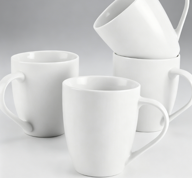 4-Piece White Ceramic Coffee Mug Set | 16oz Large Capacity with Handle | Microwave and Dishwasher Safe | Suitable for Coffee, Tea, Hot Cocoa, and Milk - Image 2