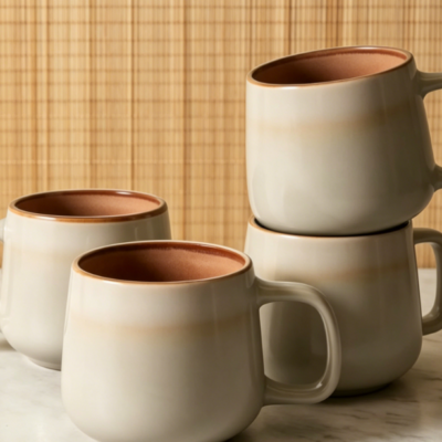 4-Piece Nordic Style Ceramic Coffee Mug Set | 12oz with Comfortable Handle | Lead-Free Glaze | Microwave and Dishwasher Safe | Suitable for Tea and Latte