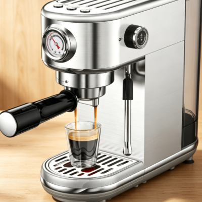 20-Bar Espresso Machine with Milk Frother | 44-oz Removable Water Tank | Compact Stainless Steel | Suitable for Home and Office